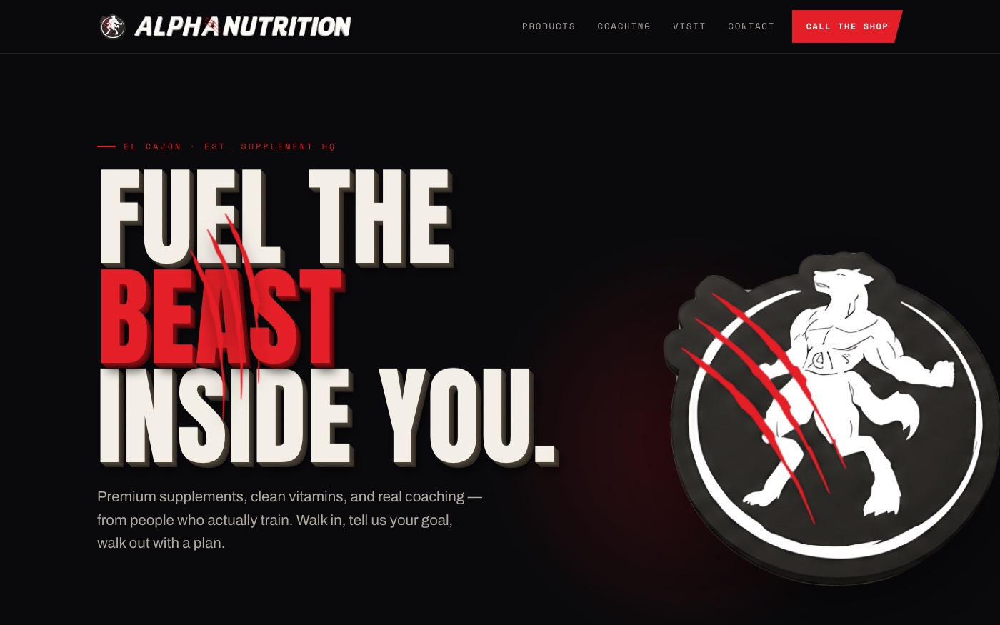 Alpha Nutrition website