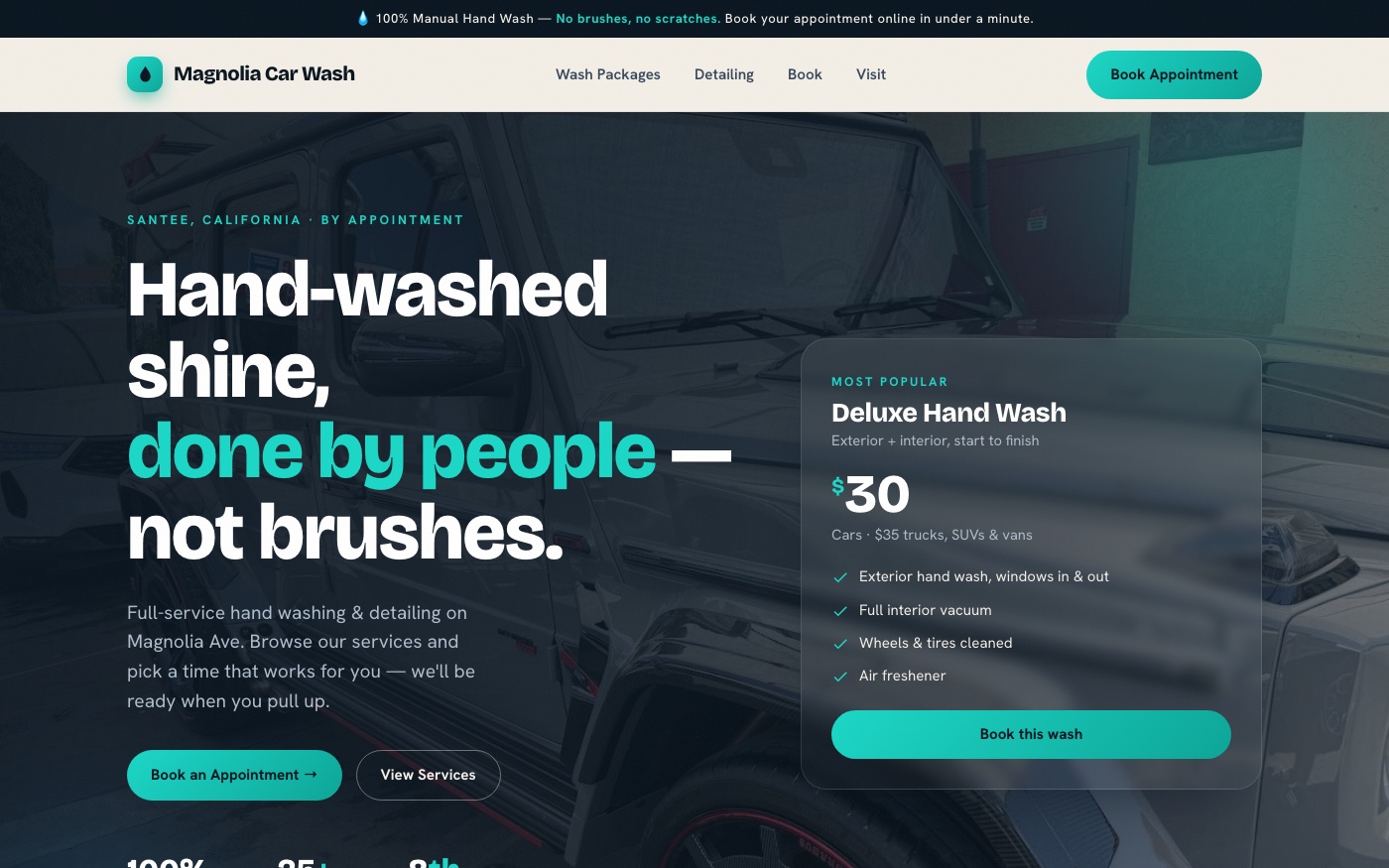 Magnolia Car Wash website