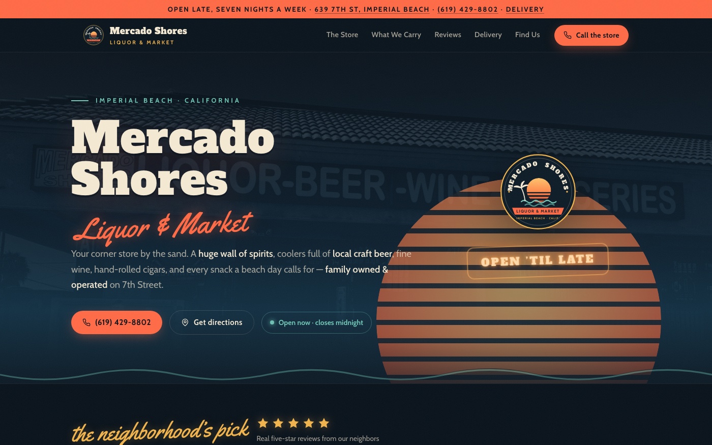 Mercado Shores website